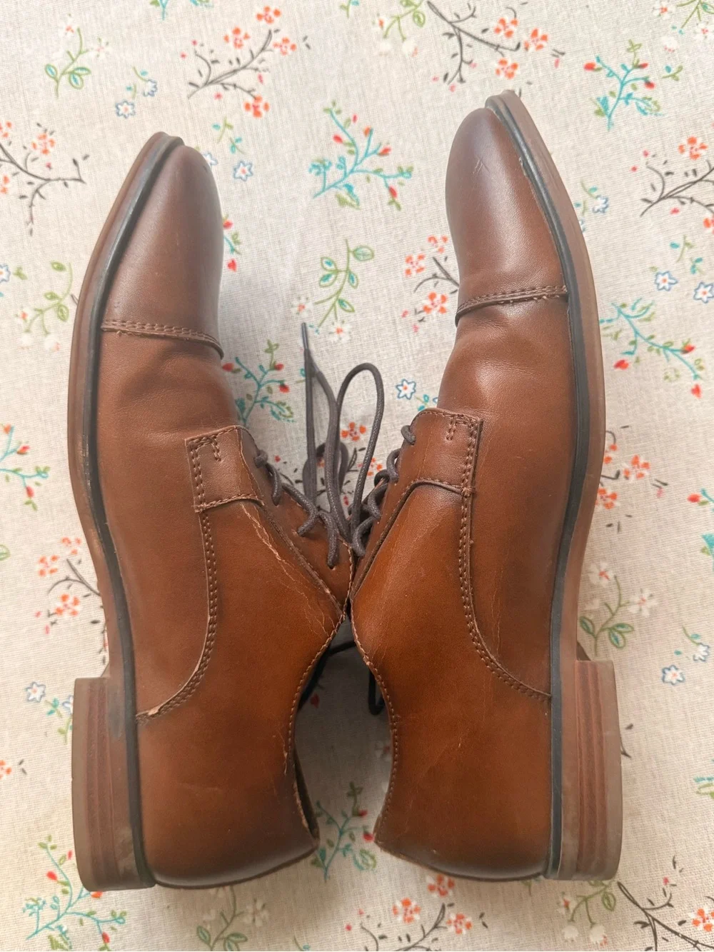 Apt. 9 Men's Tan Leather Lace-Up Derby Shoes